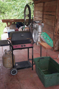 handmade coffee roaster at finca las Alturas, Costa Rica